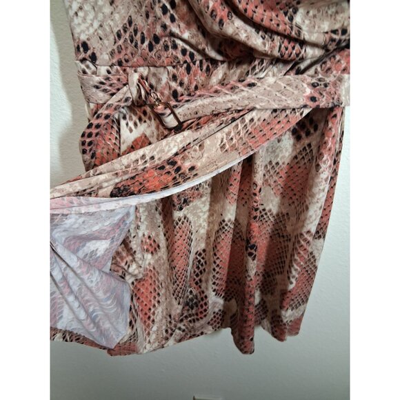 Jennifer Lopez Dress Faux Wrap Y2K Business Casual Snake Animal Print Size Small - Picture 4 of 7